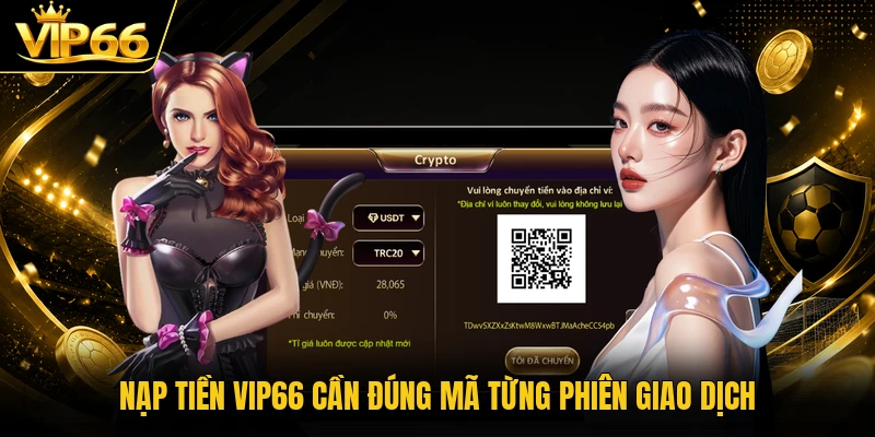 Nạp tiền Vip66 cần đúng mã từng phiên giao dịch